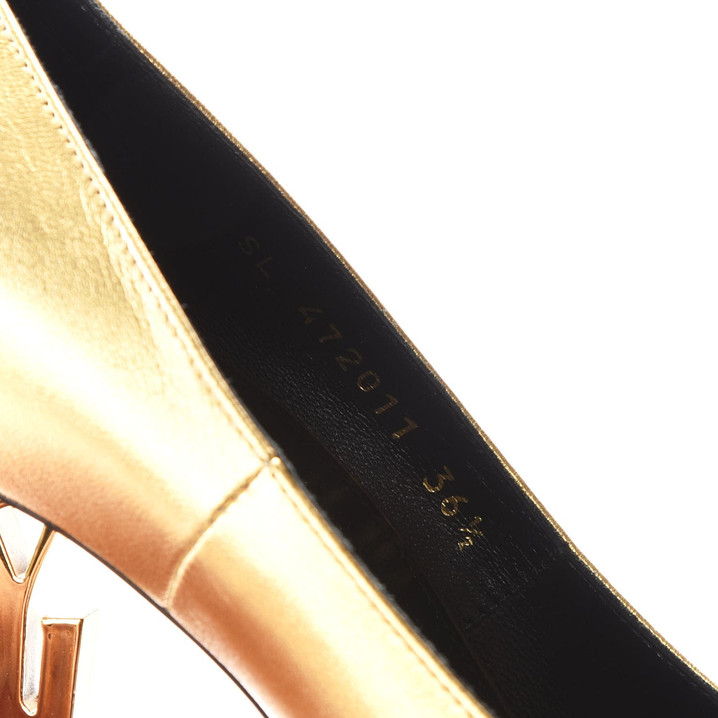 Calfskin Opyum 100 Pumps 36.5 Gold