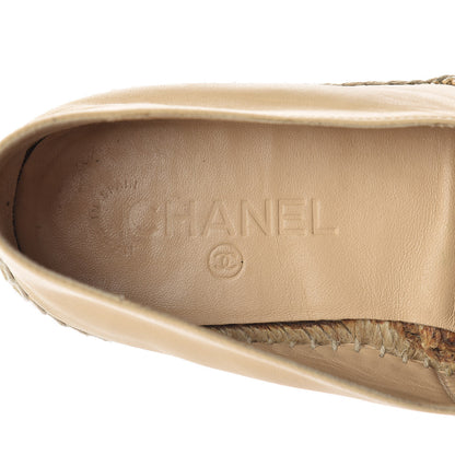 Chanel Lambskin Quilted CC Espadrilles 39 Beige 9 of 13