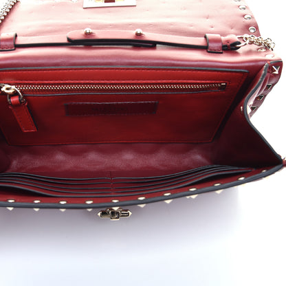 Valentino Garavani Nappa Rockstud Spike Wallet on Chain Rubino 6 of 8