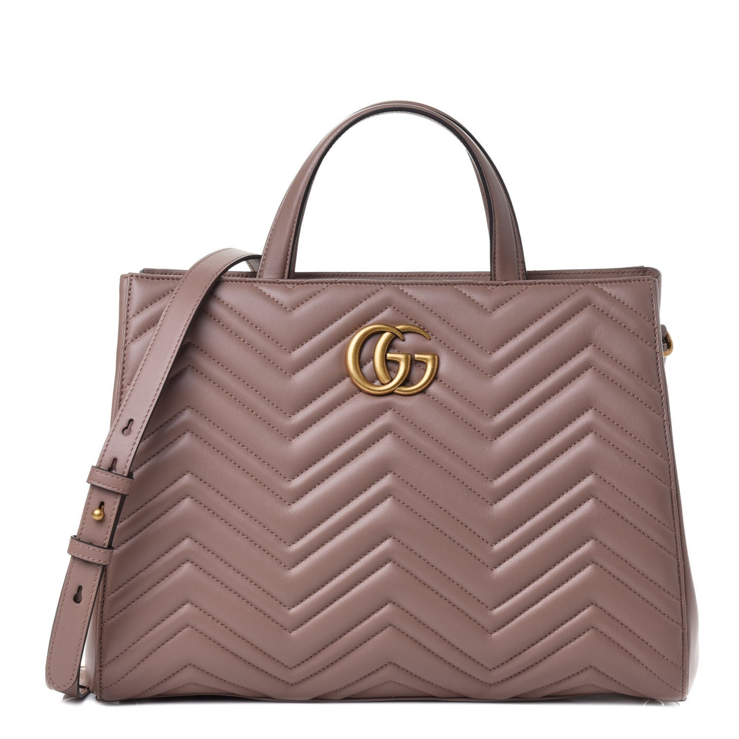 Calfskin Matelasse Medium GG Marmont Tote Porcelain Rose