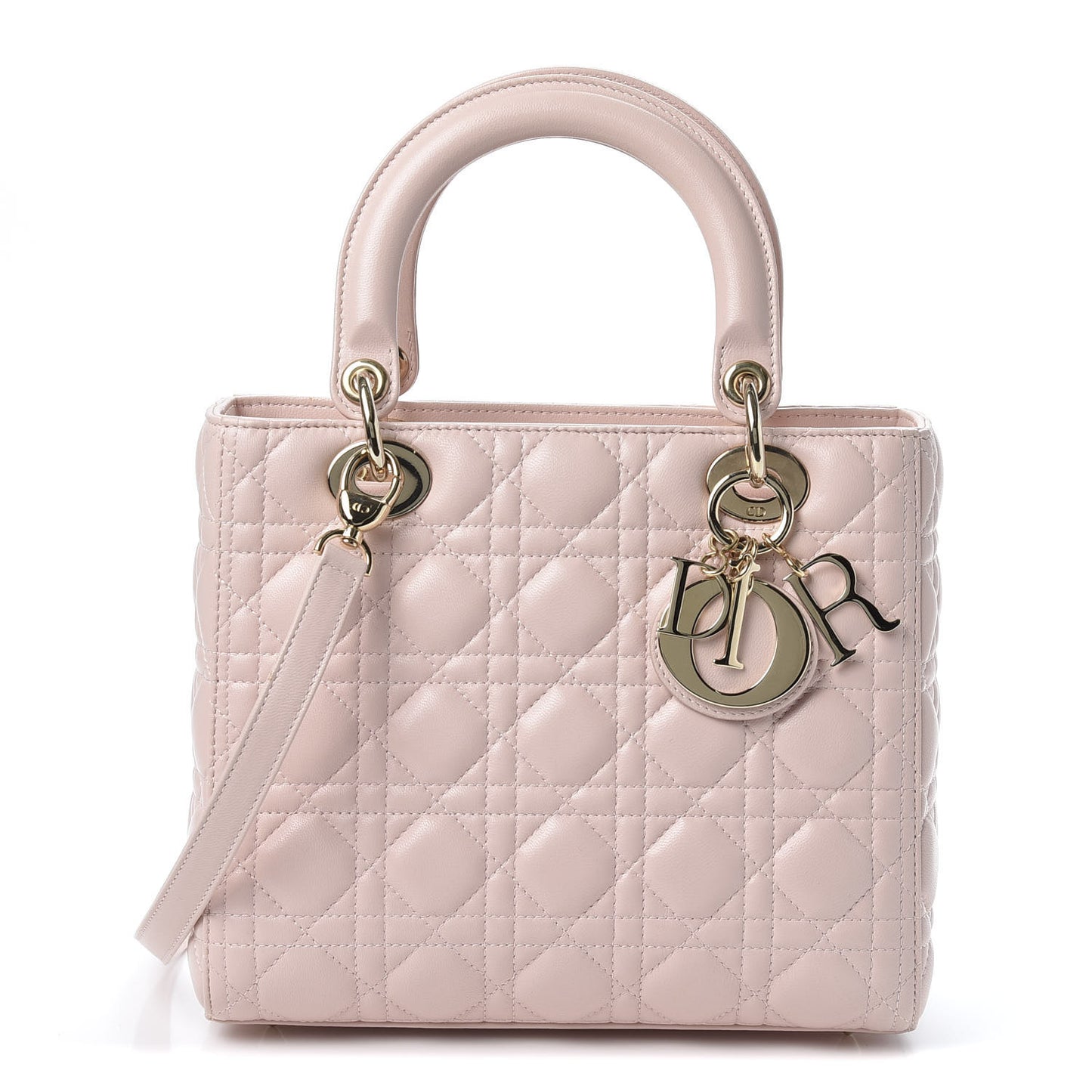 Lambskin Cannage Medium Lady Dior Light Pink