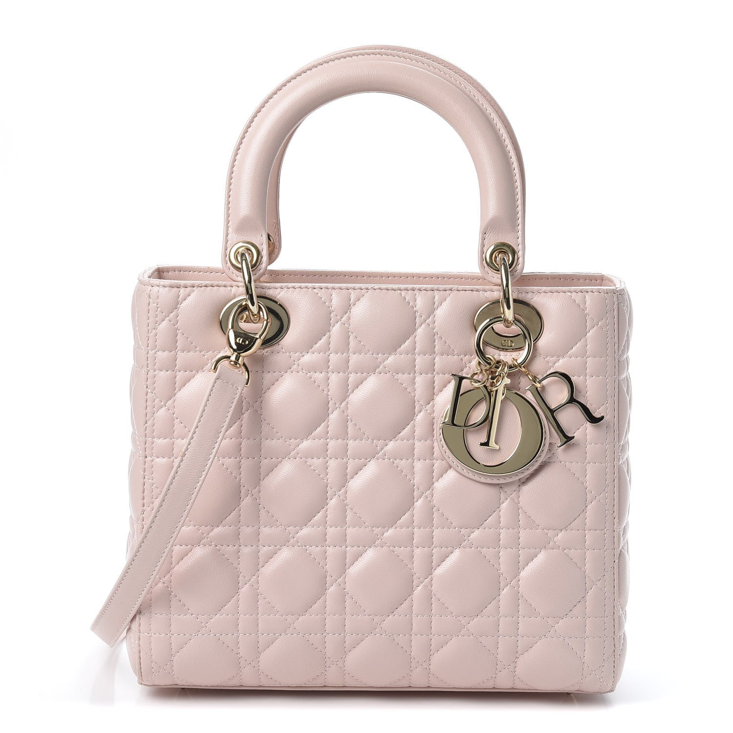 Christian Dior Lambskin Cannage Medium Lady Dior Light Pink 1 of 9