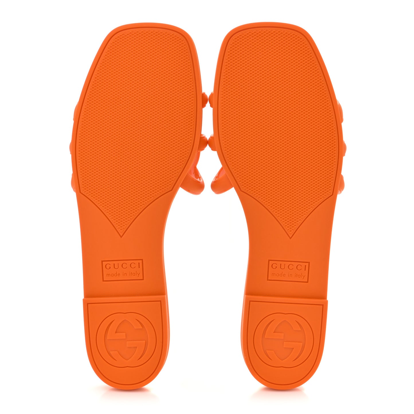 Rubber Interlocking G Womens Slide Sandals 38 Persimmon Orange