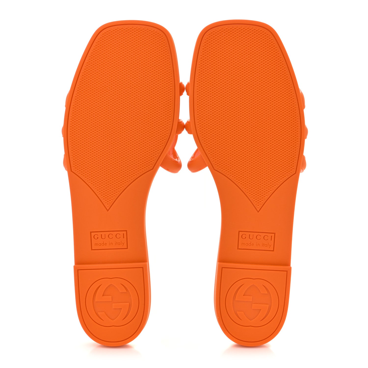Gucci Rubber Interlocking G Womens Slide Sandals 38 Persimmon Orange 6 of 11