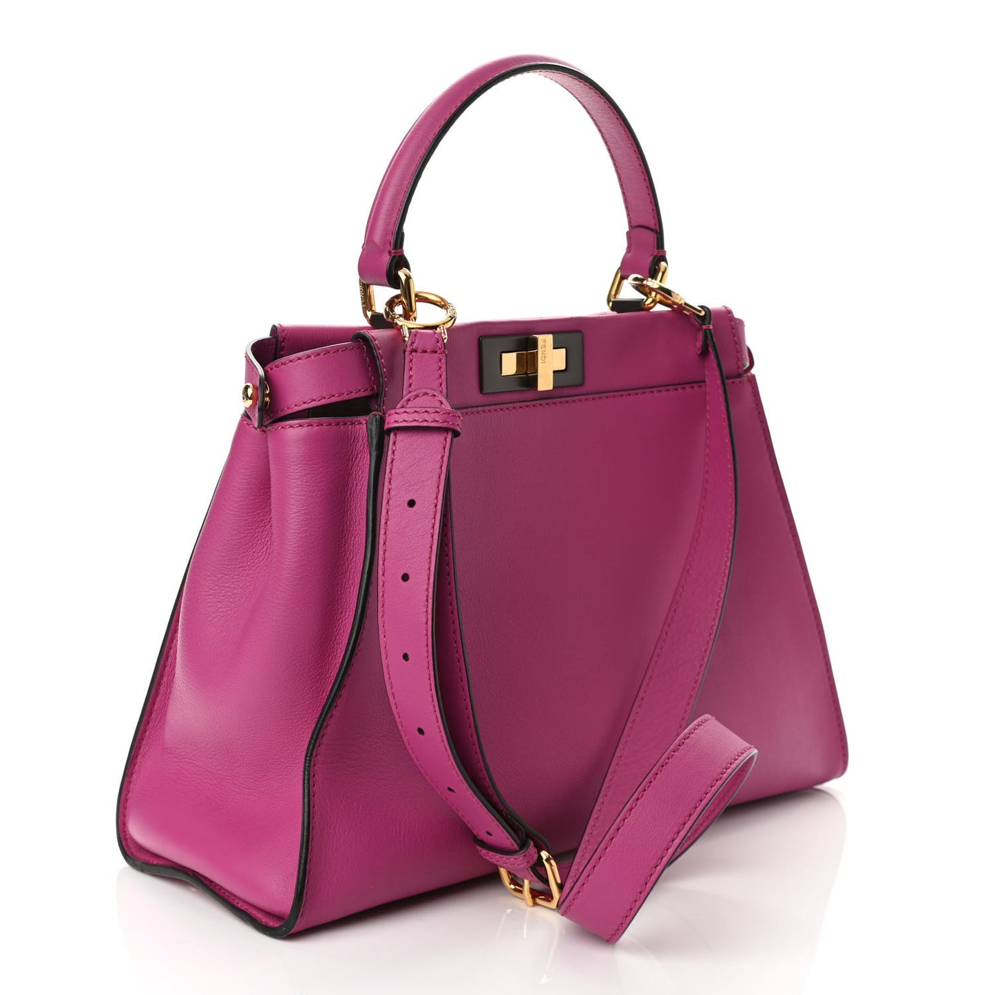 Vitello Seta Medium Peekaboo Iconic Satchel Magenta