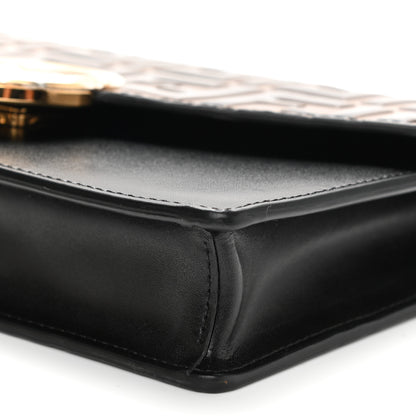 Fendi Vitello Liberty F is Fendi Bi-Color FF 1974 Embossed Medium Envelope Wallet On Chain Black Maya 10 of 10