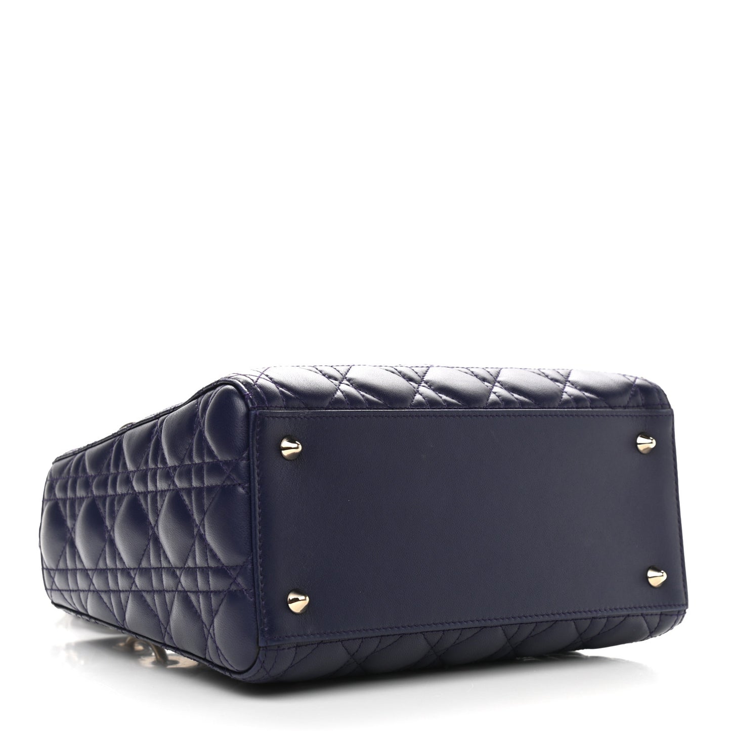 Lambskin Cannage Medium Lady Dior Crystal Strap Blue