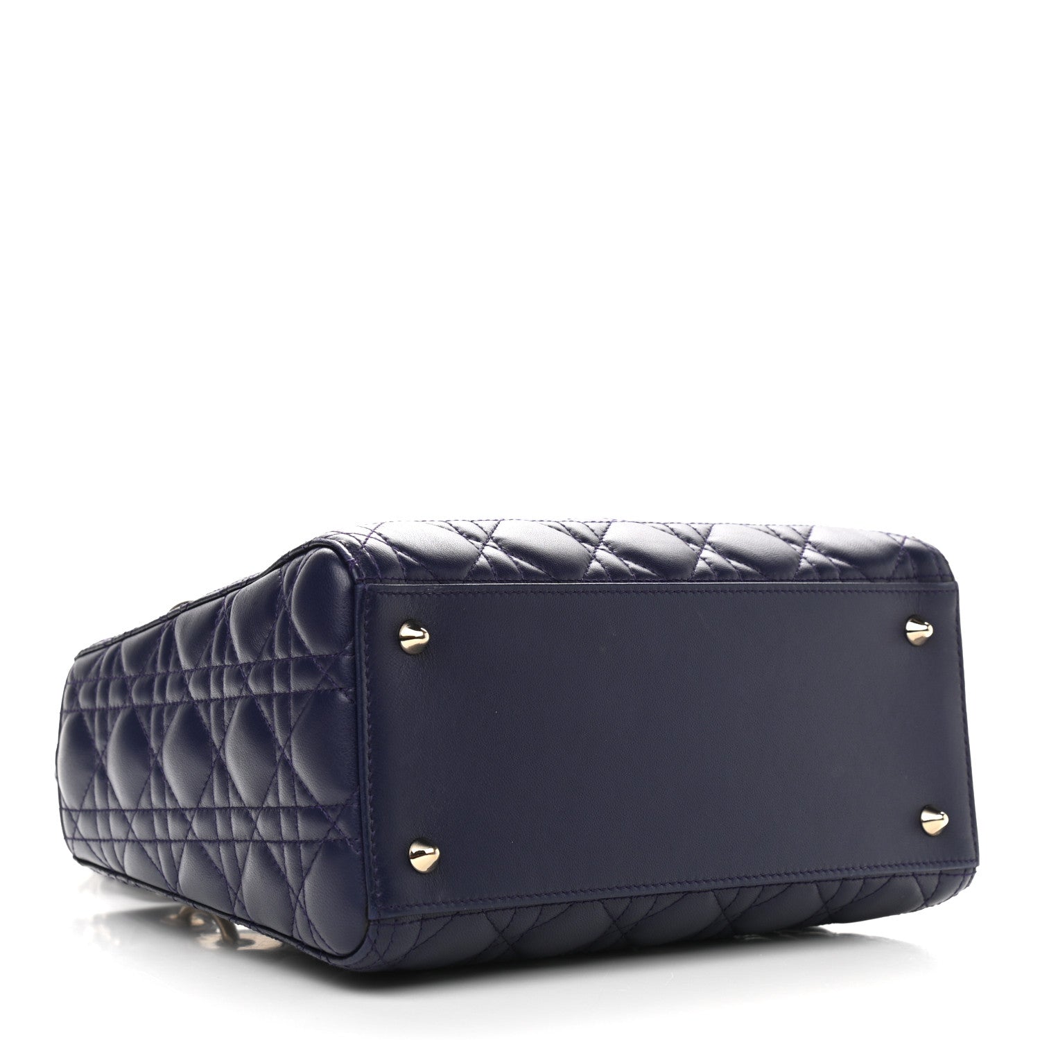 Christian Dior Lambskin Cannage Medium Lady Dior Crystal Strap Blue 4 of 9