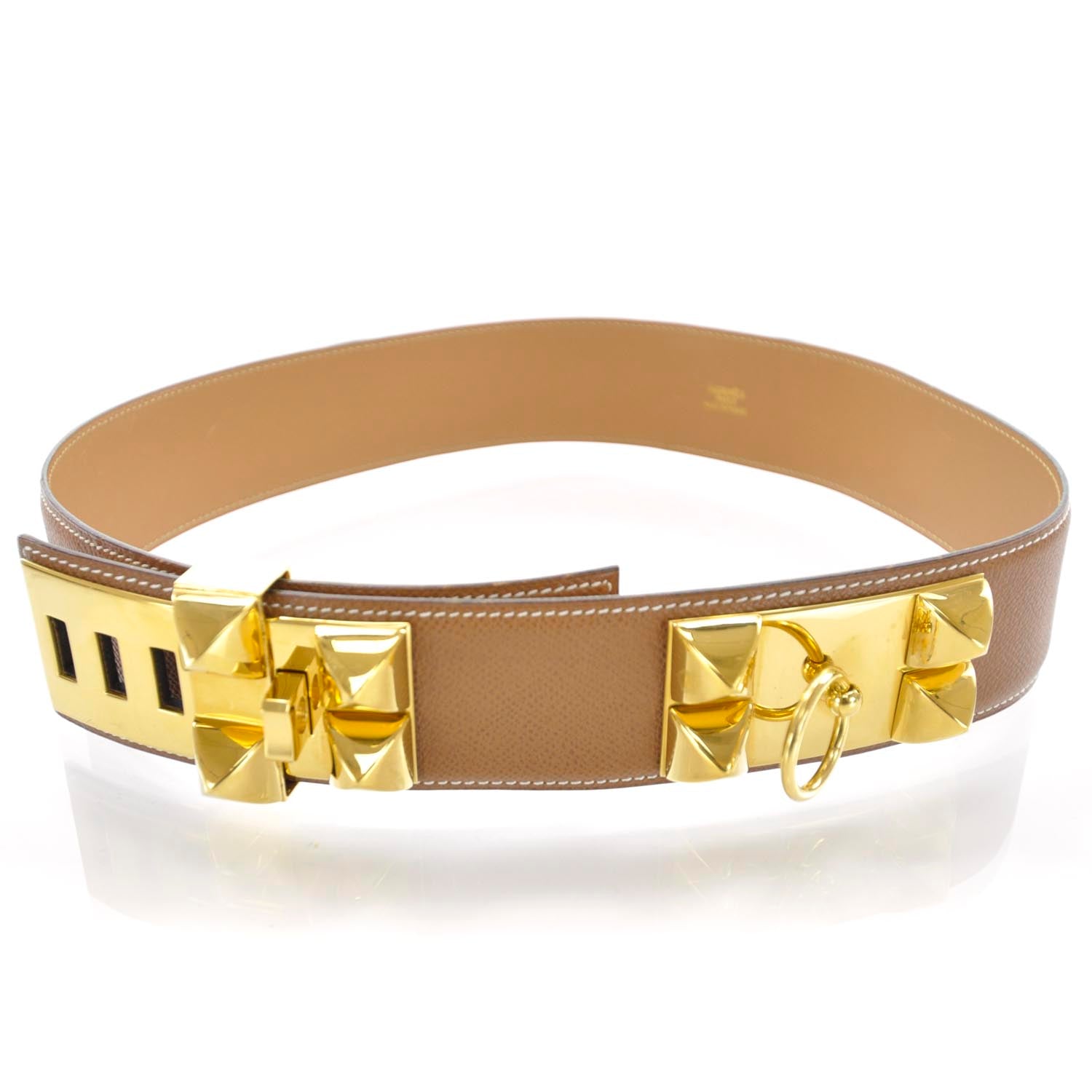 Hermes Epsom Medor Collier De Chien Belt Gold 1 of 6