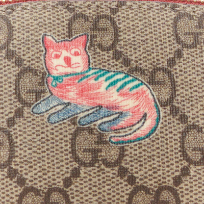 Gucci GG Supreme Monogram Cat Pencil Case Beige Ebony 8 of 11