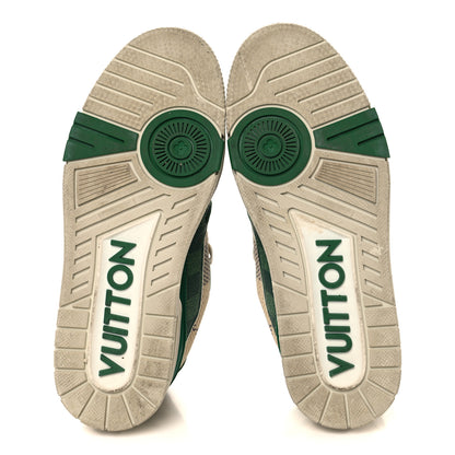 Louis Vuitton Damier Grained Calfskin Monogram Mens LV Trainer Sneakers 4 Green 6 of 8