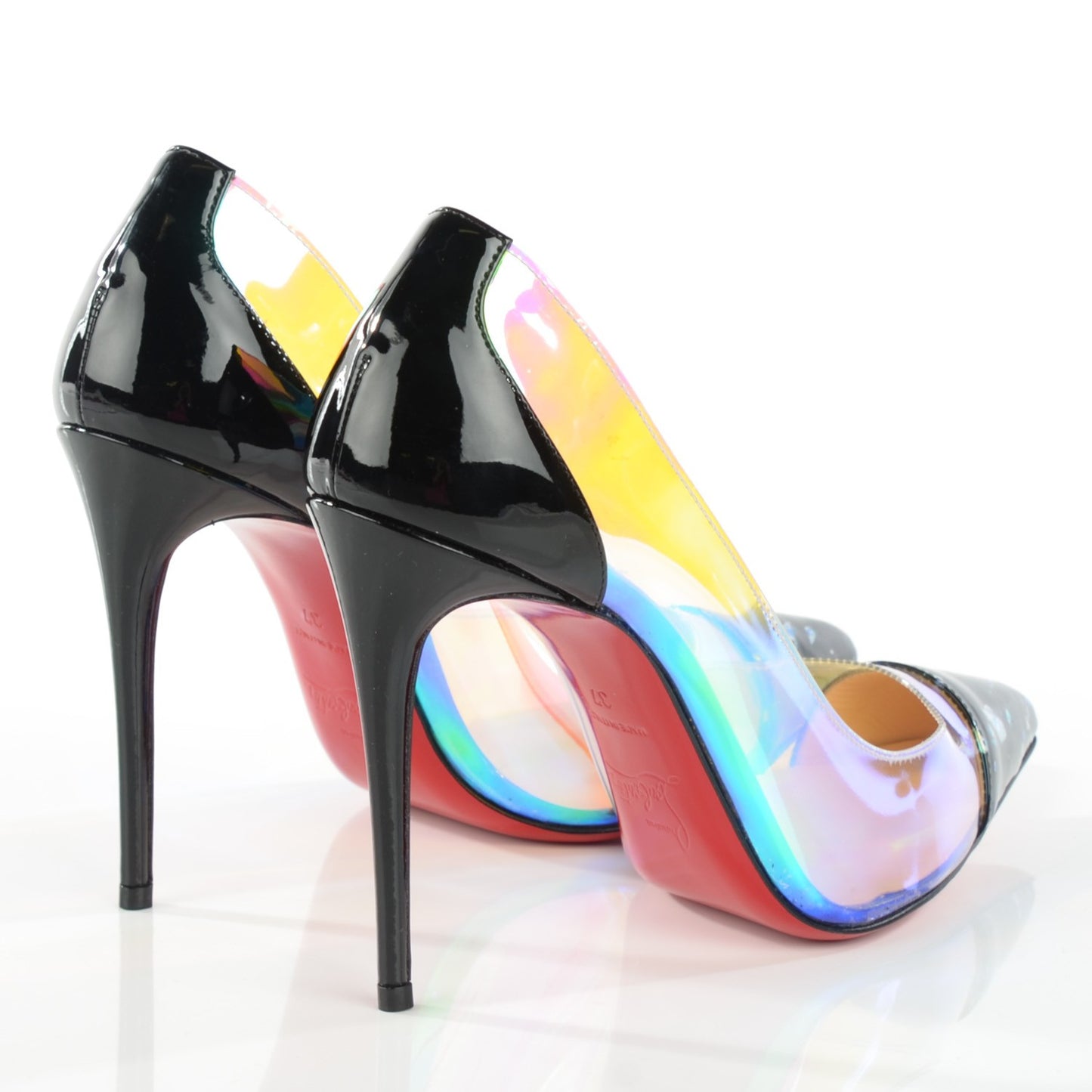 Debout Disco PVC Hologram 100 Pumps 37 Black Transparent