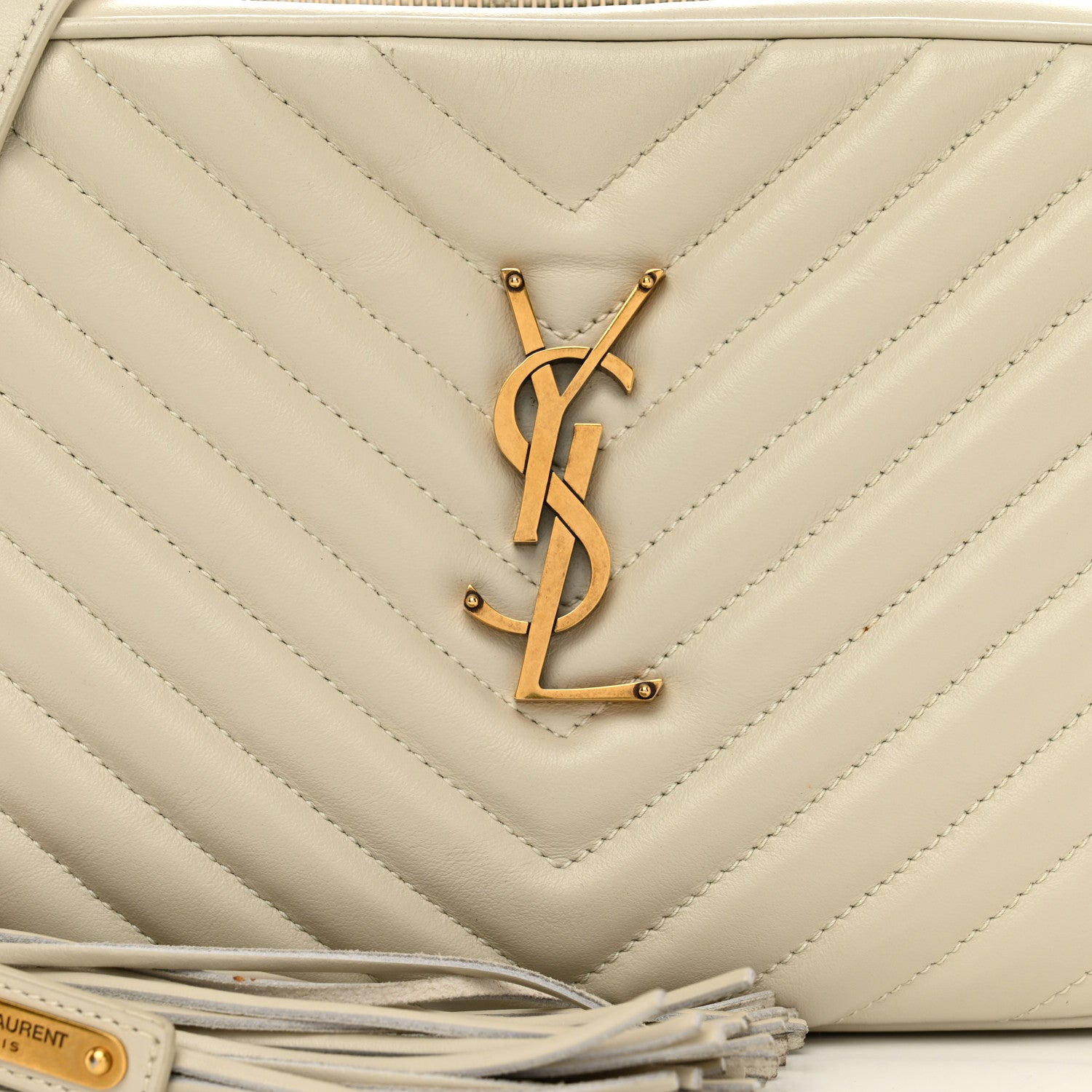 Saint Laurent Calfskin Matelasse Monogram Lou Camera Bag Crema Soft 5 of 12