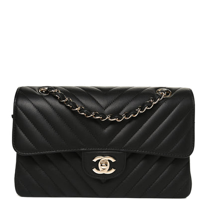 Chanel Caviar Chevron Quilted Small Double Flap Black 1 of 11