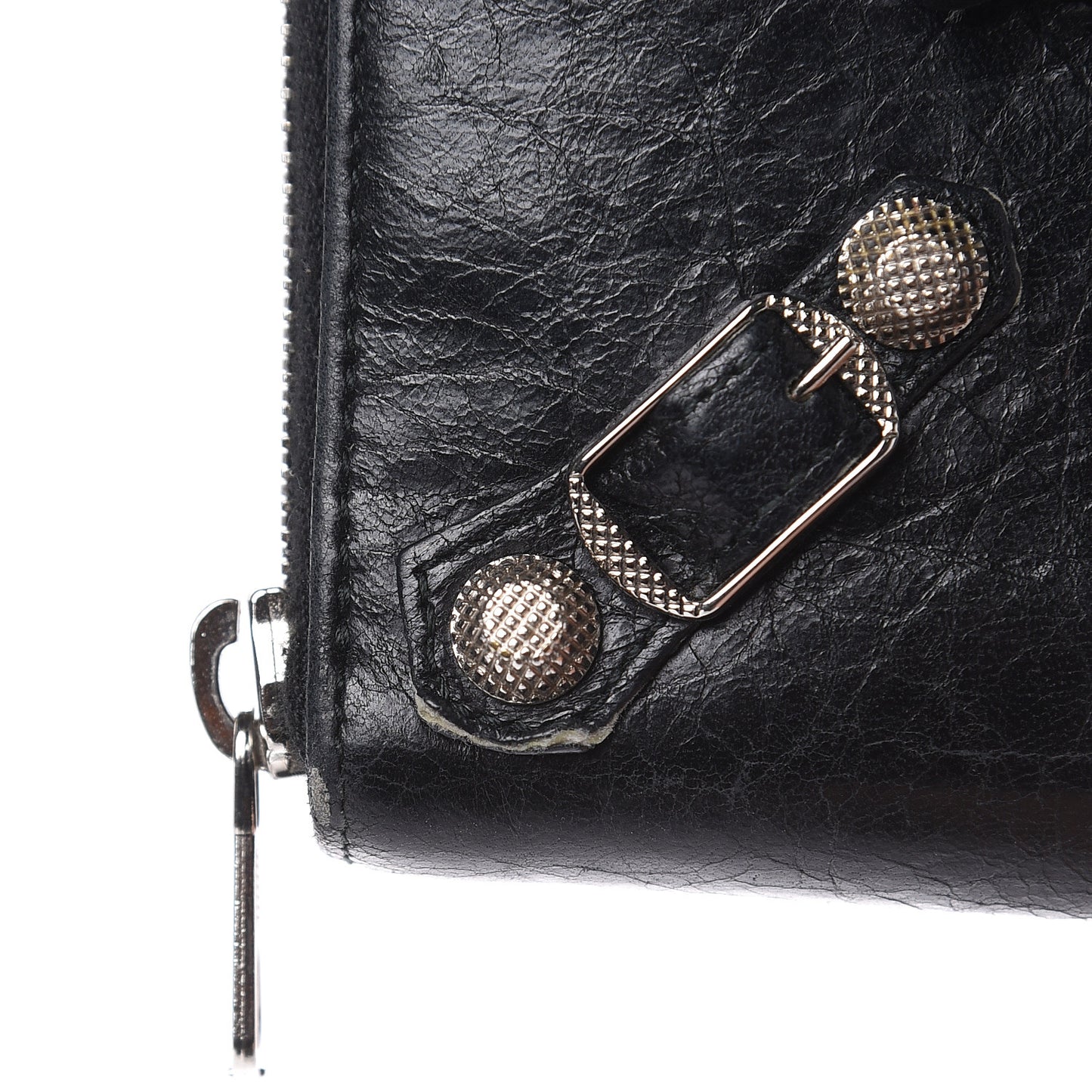 Agneau Giant 12 Silver Hardware Continental Zip Around Wallet Black