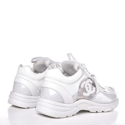 Chanel Calfskin Patent Transparent Sneakers 38 White 4 of 8