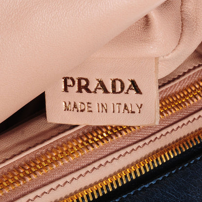 Prada Vitello Shine Clutch Bag Denim 8 of 8