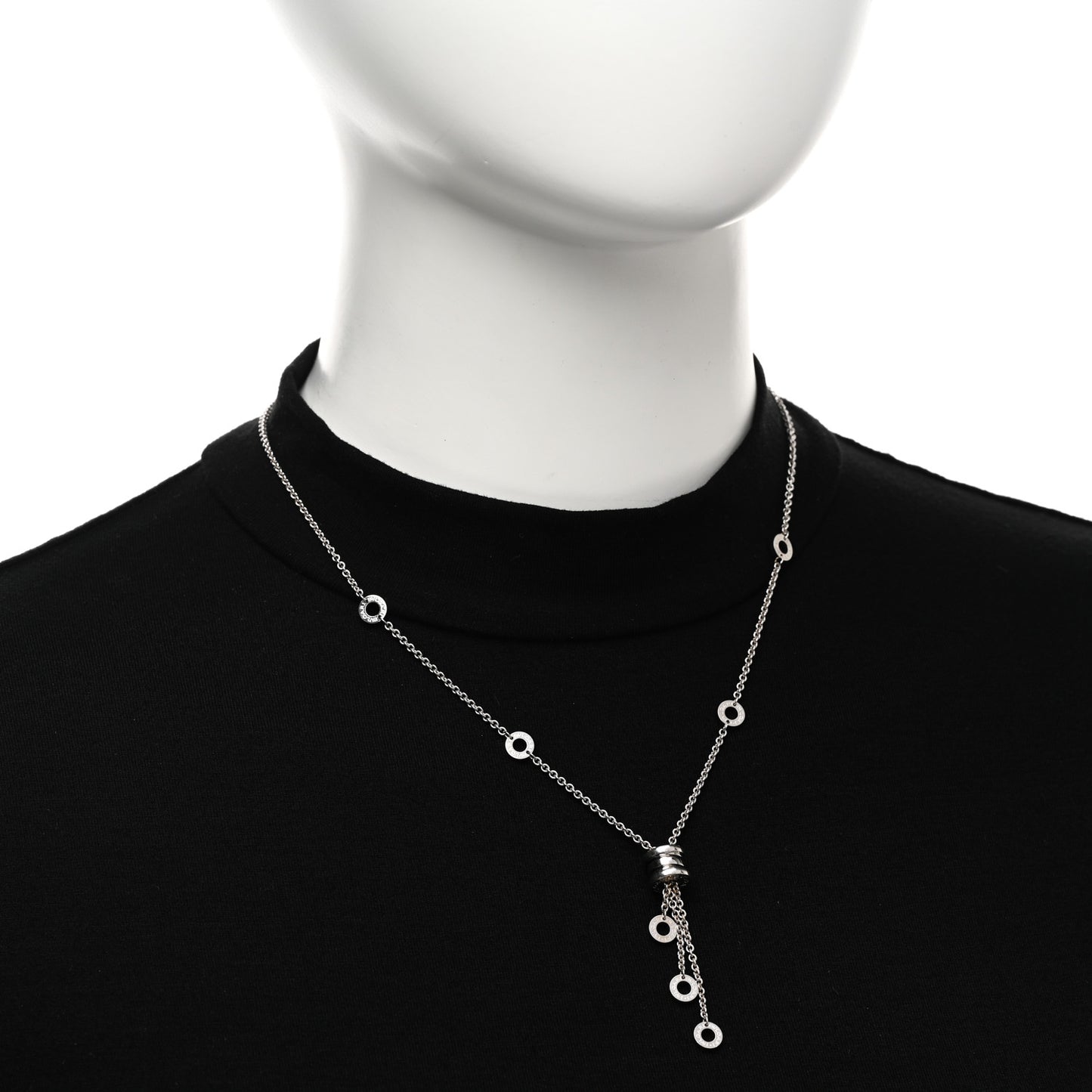 18K White Gold B.Zero1 Drop Necklace