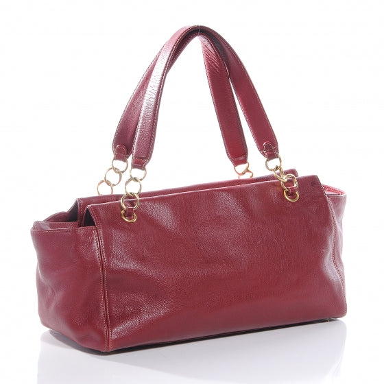 Chanel Leather CC Shoulder Bag Red 3 of 7