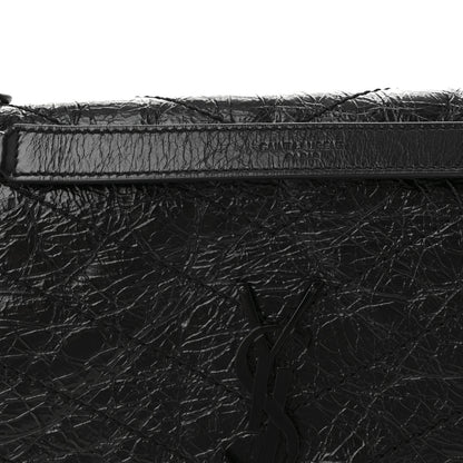 Saint Laurent Crinkled Calfskin Matelasse Monogram Medium Niki Chain Satchel Black 8 of 10