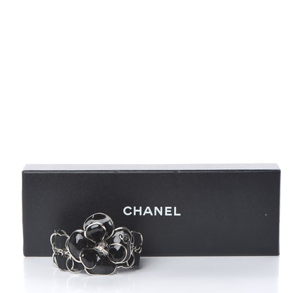 Chanel Resin Camellia Chain Ribbon Bracelet Black 5 of 5