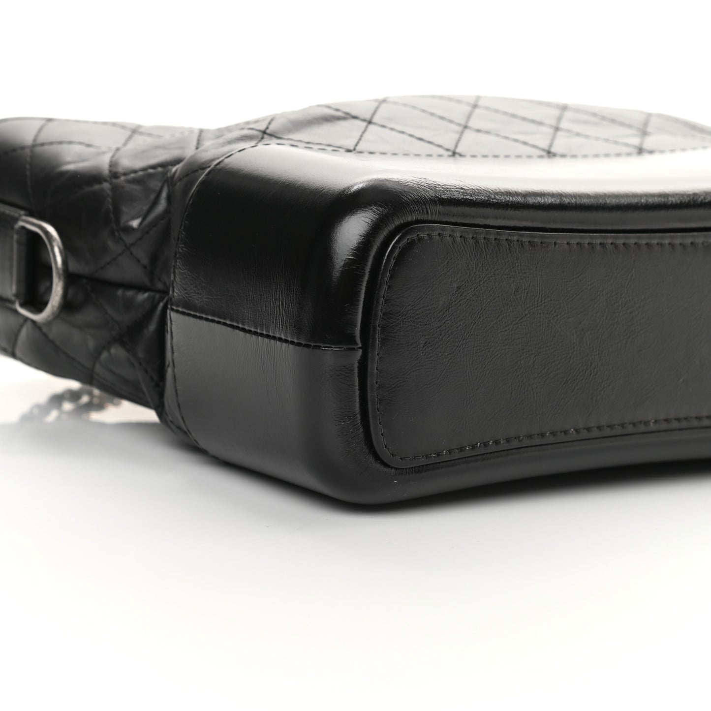 Aged Calfskin Quilted Medium Gabrielle Hobo Black