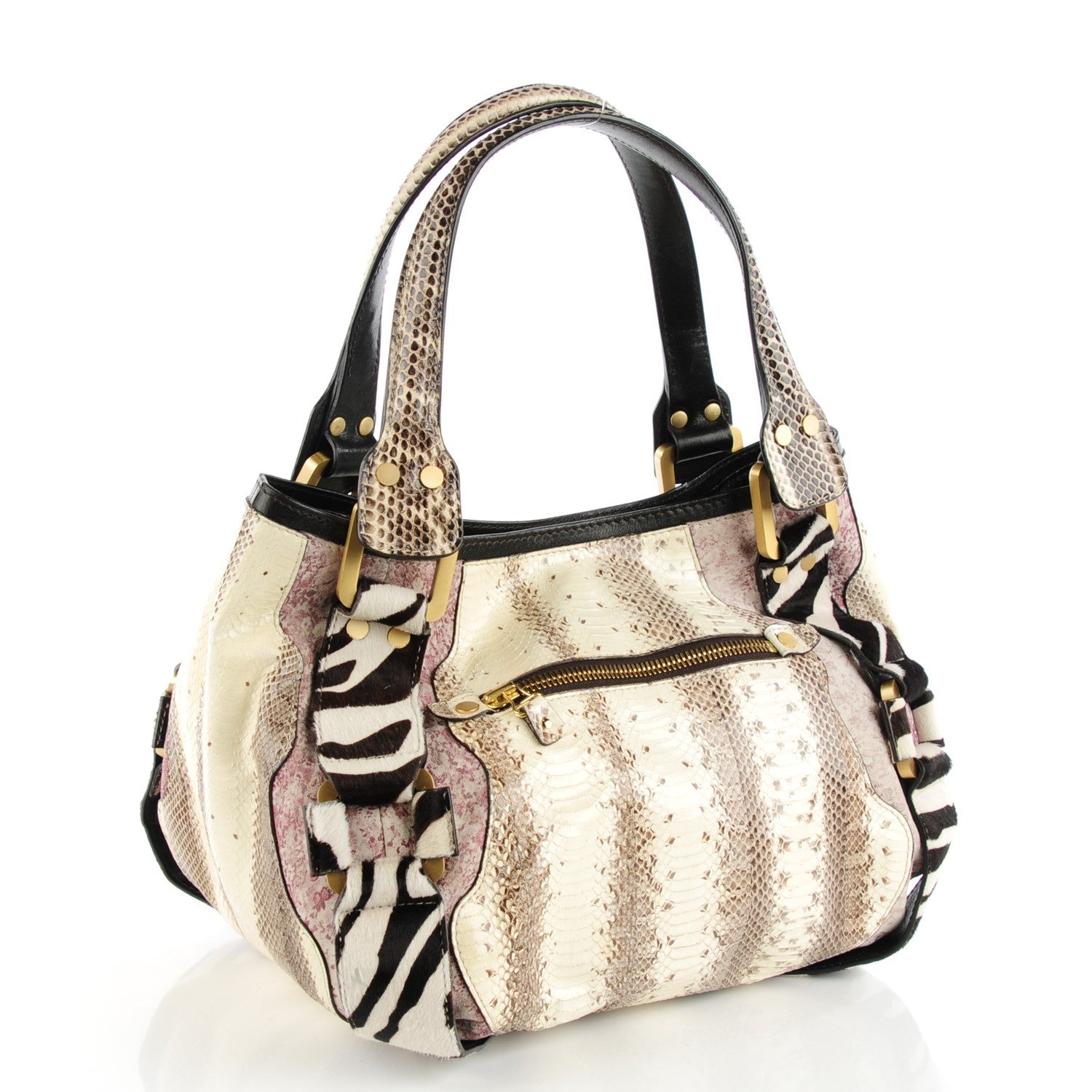 Jimmy Choo Zebra Print Pony Hair Python Suede Mahala 3 of 7