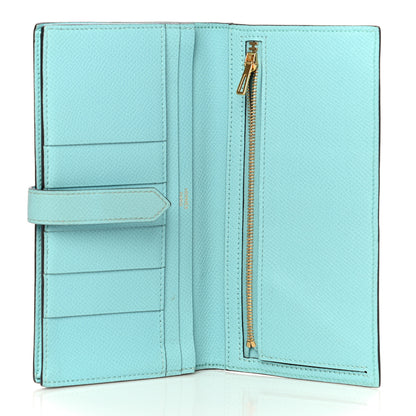 Hermes Epsom Bearn Gusset Wallet Bleu Atoll 5 of 12