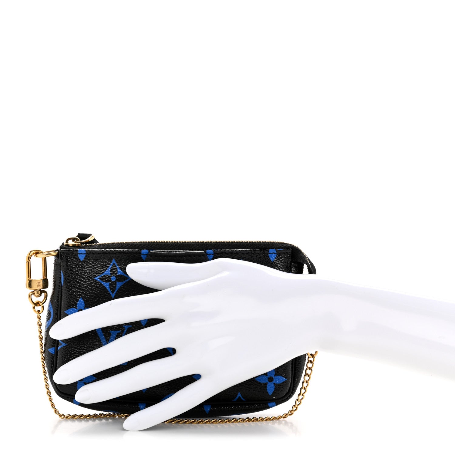 Louis Vuitton Colored Monogram Mini Pochette Accessories Blue Black 2 of 9
