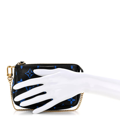 Louis Vuitton Colored Monogram Mini Pochette Accessories Blue Black 2 of 9