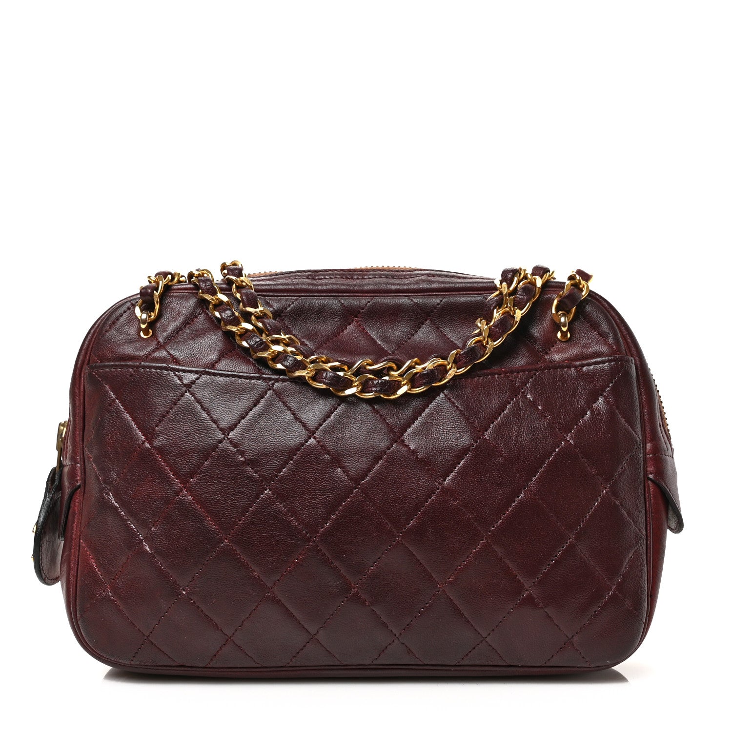 Chanel Lambskin Quilted Camera Case Burgundy 1 of 10