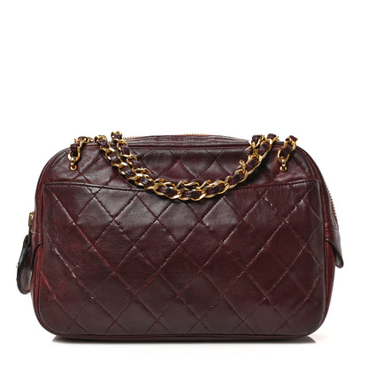 Chanel Lambskin Quilted Camera Case Burgundy 1 of 10