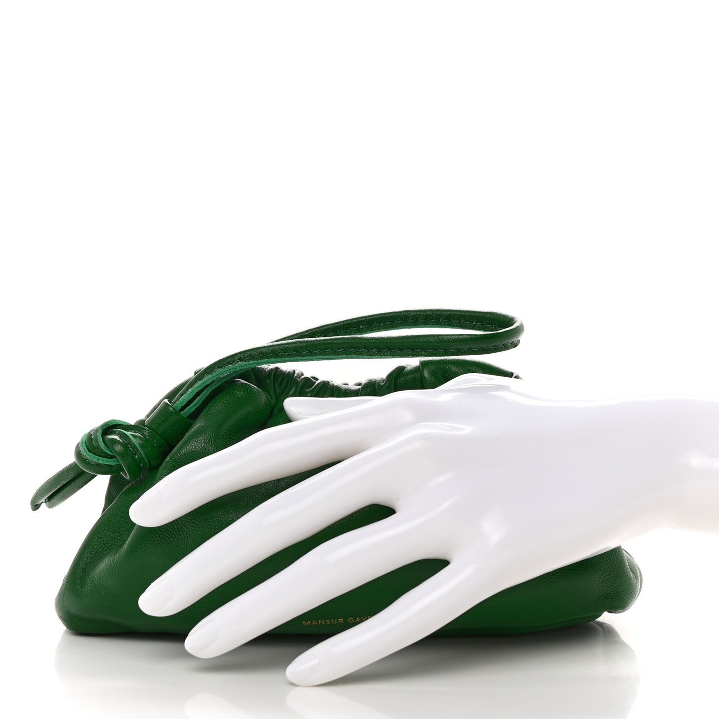 Lambskin Mini Cloud Wristlet Leaf Green