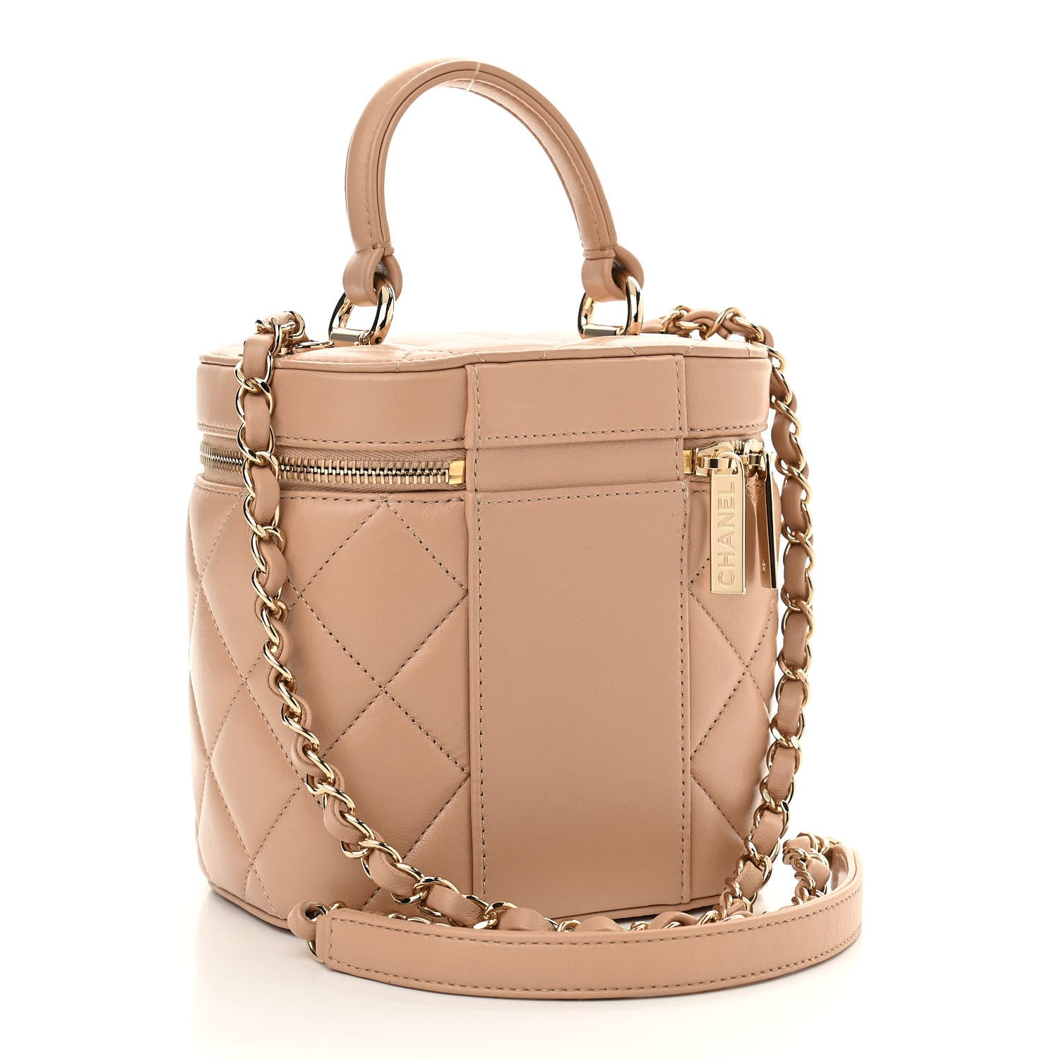 Chanel Lambskin Quilted Trendy Vanity Case Beige 3 of 16