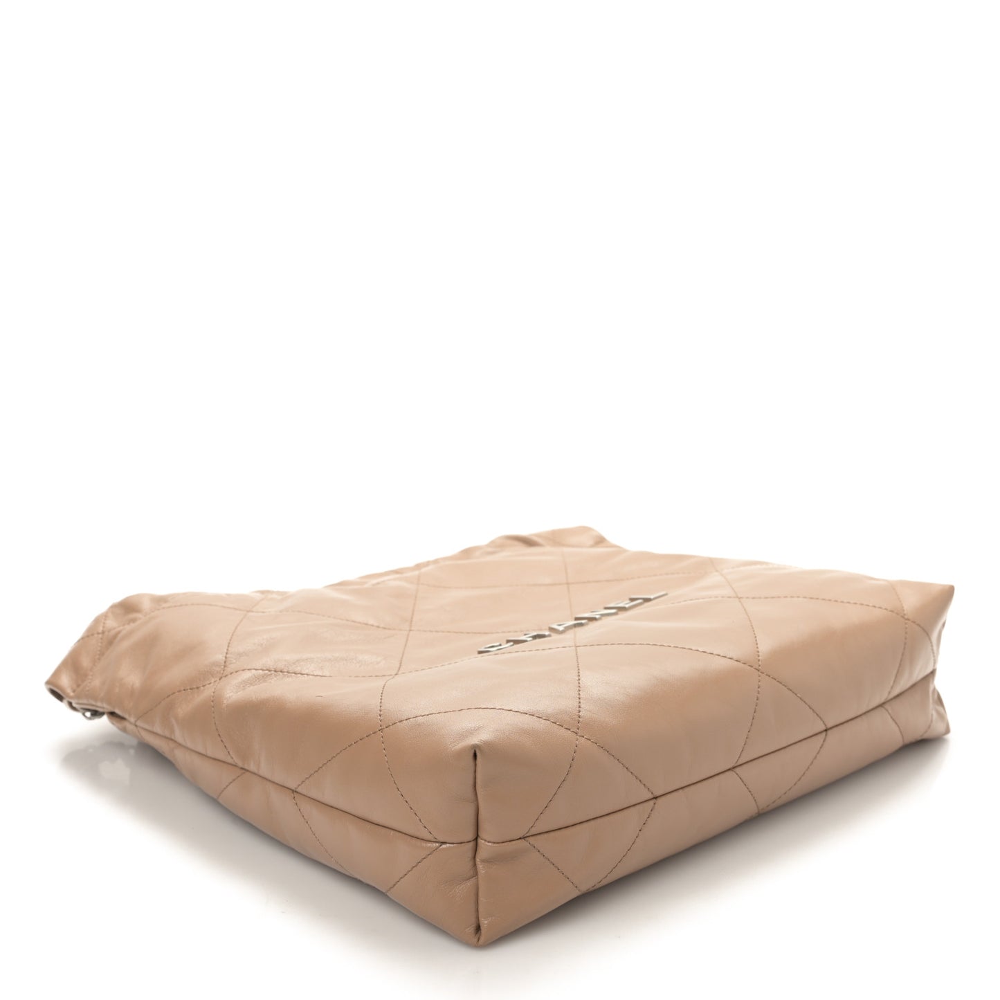 Shiny Calfskin Quilted Small Chanel 22 Beige