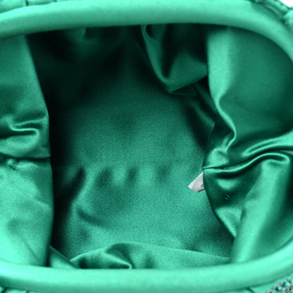 Bottega Veneta Satin Crystal Embellished The Mini Pouch Emerald 5 of 8