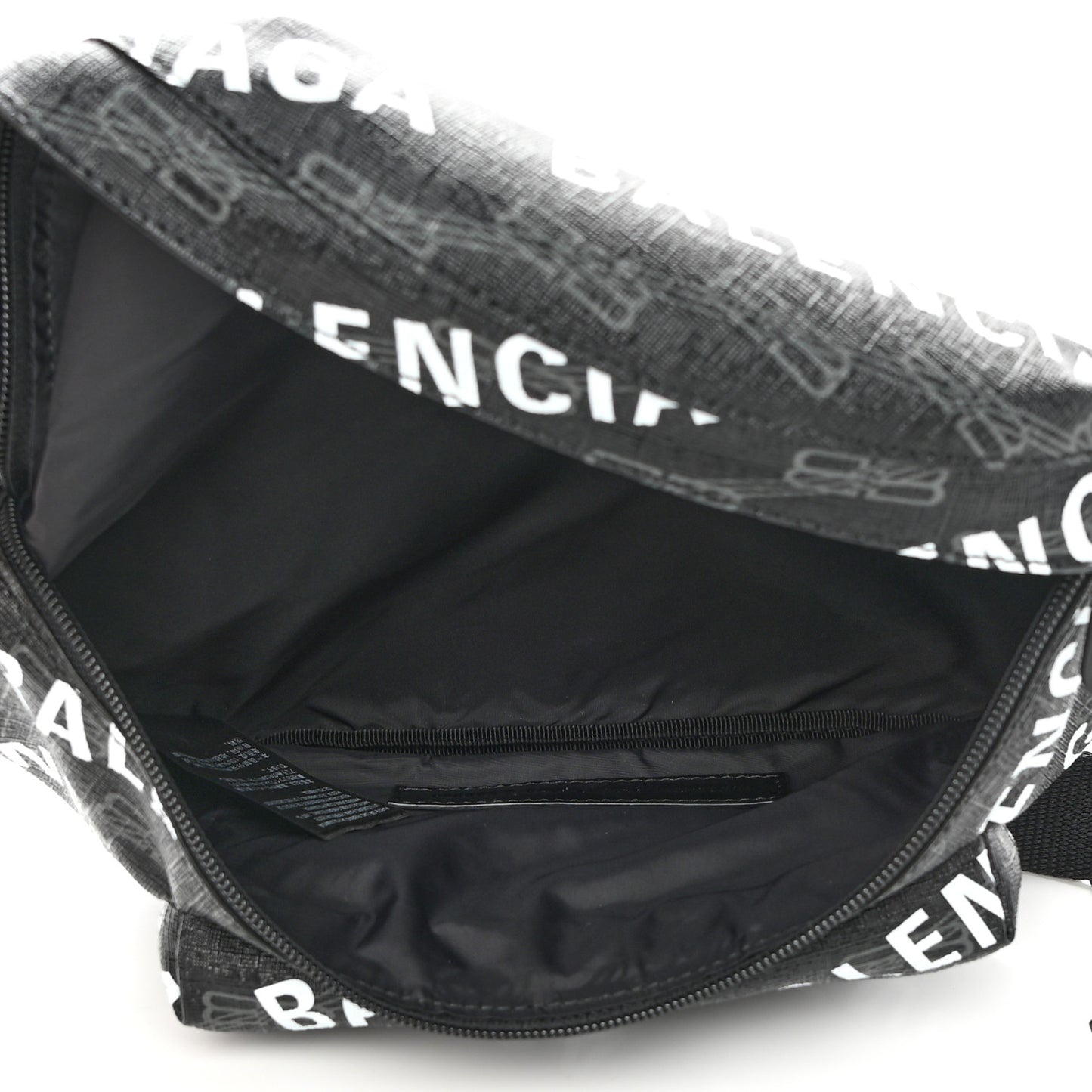 Coated Canvas BB Monogram Allover Logo Medium Signature Beltpack Black Grey White