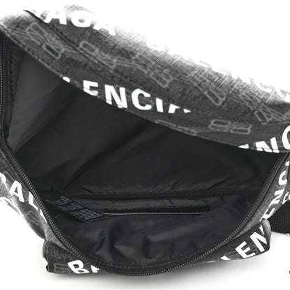 Balenciaga Coated Canvas BB Monogram Allover Logo Medium Signature Beltpack Black Grey White 5 of 10