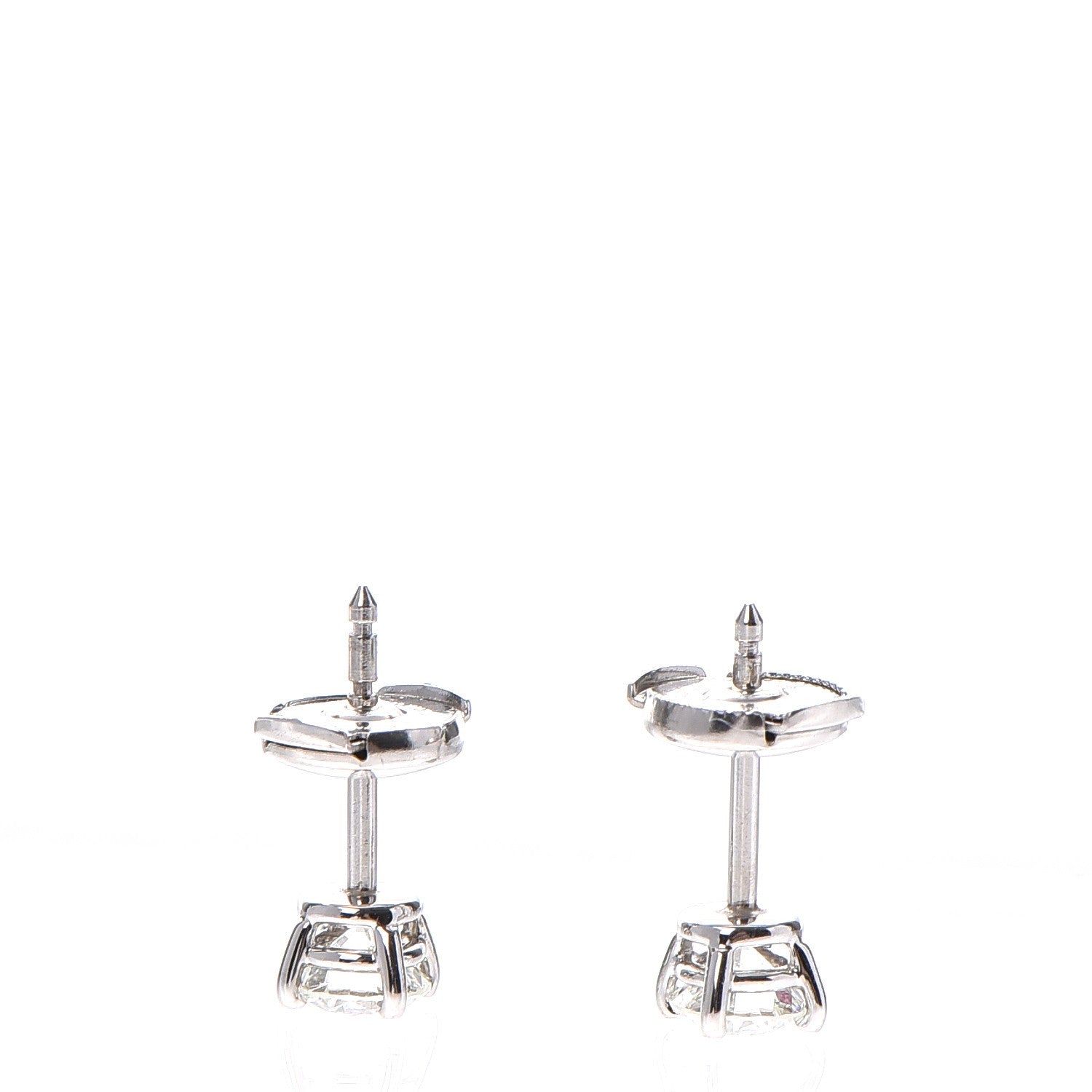 Tiffany Platinum Diamond .90ctw Round Solitaire Earrings 4 of 7