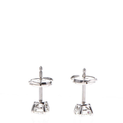 Tiffany Platinum Diamond .90ctw Round Solitaire Earrings 4 of 7