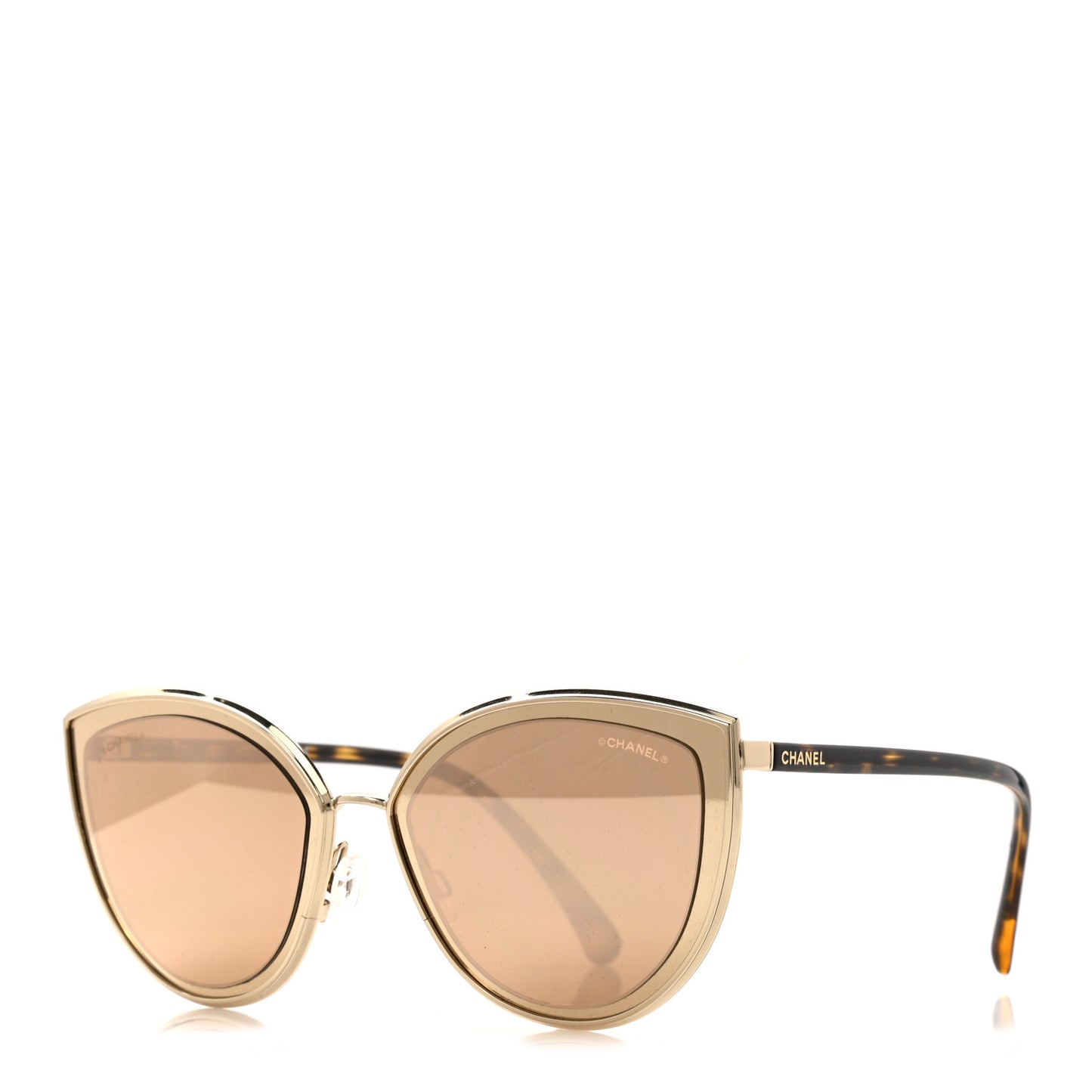 Metal Cat Eye Sunglasses 4222 Pink Gold