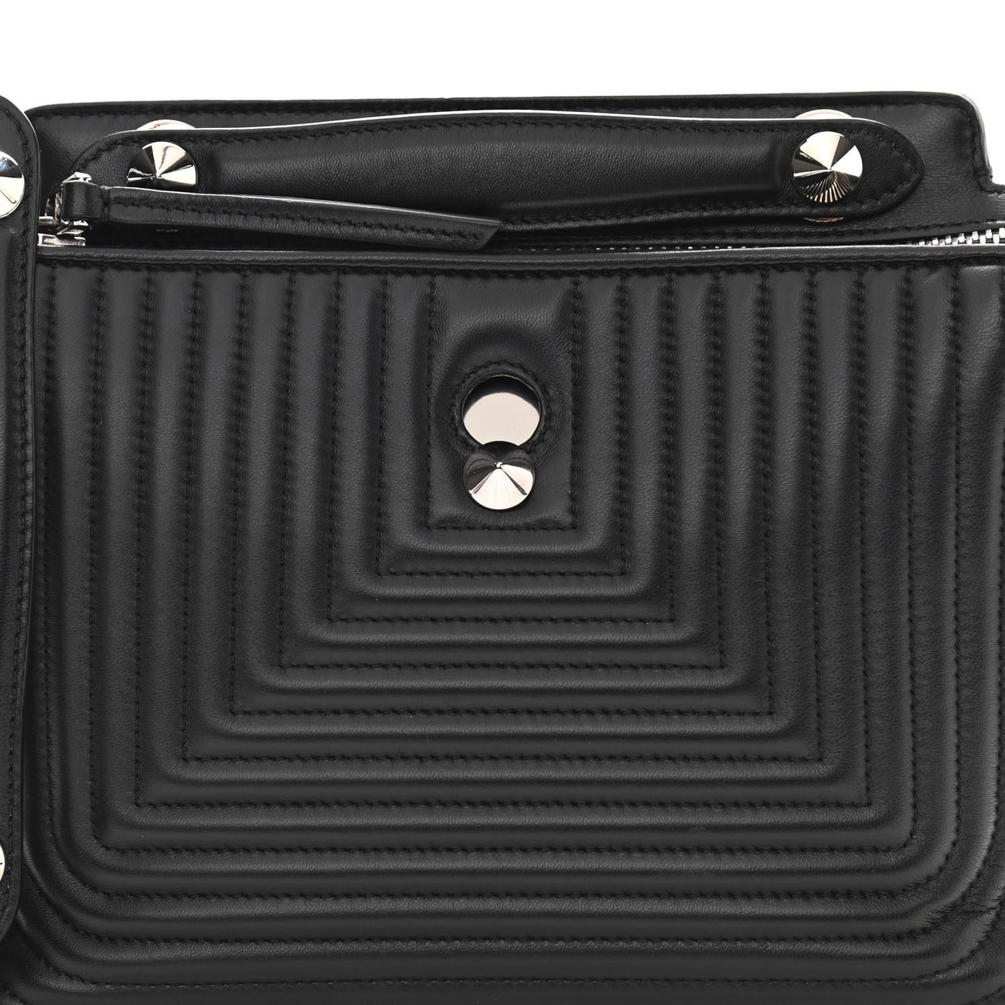 Shiny Nappa Trapuntata Chain Small DotCom Click Chain Satchel Black