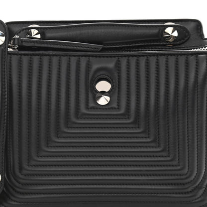 Fendi Shiny Nappa Trapuntata Chain Small DotCom Click Chain Satchel Black 9 of 11