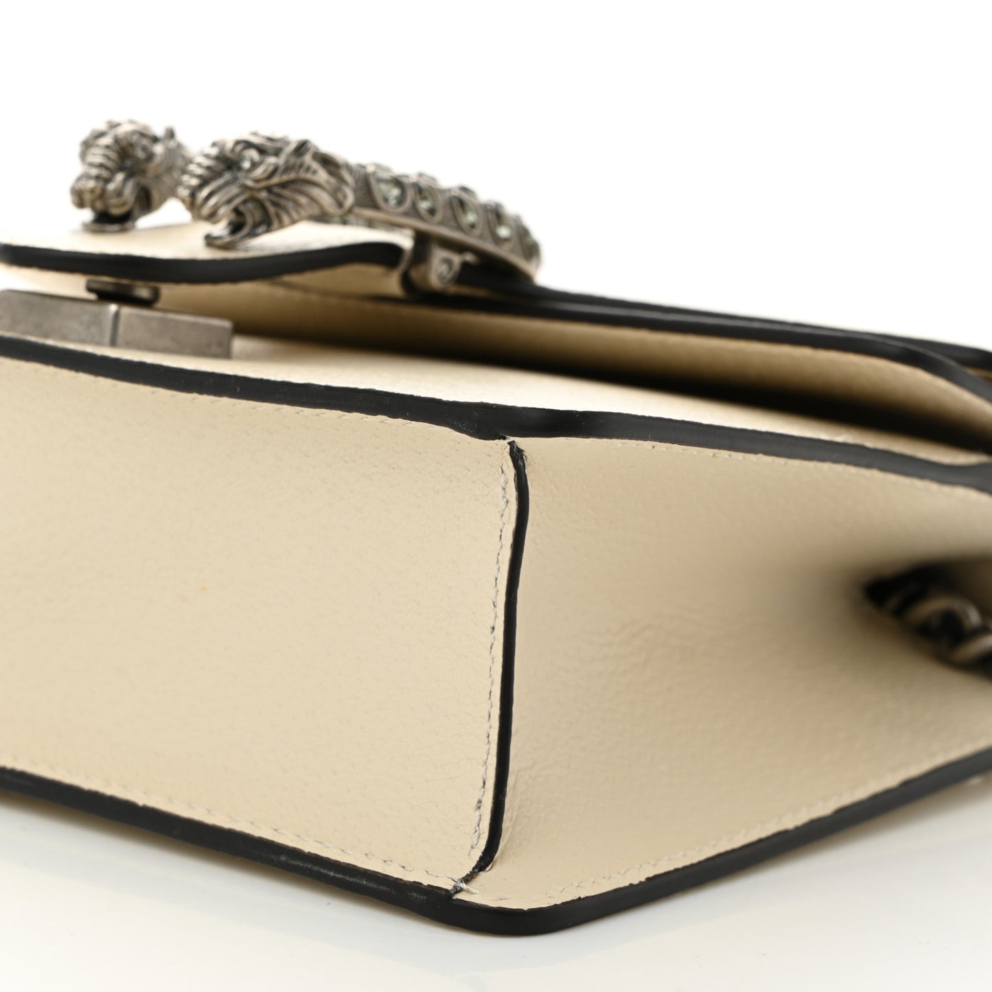Textured Calfskin Crystal Mini Dionysus Shoulder Bag Mystic White