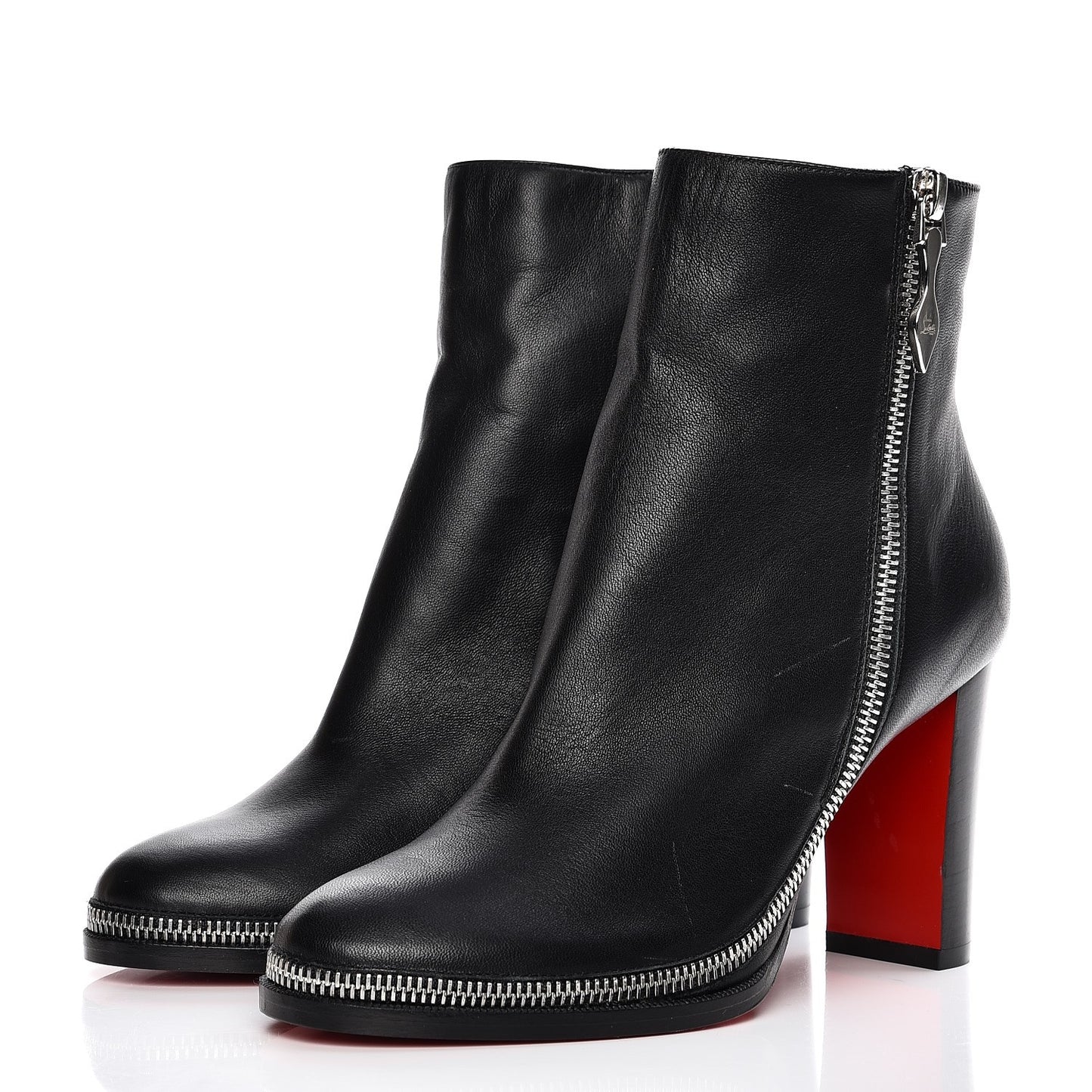 Calfskin Telezip 85 Ankle Bootie 37 Black