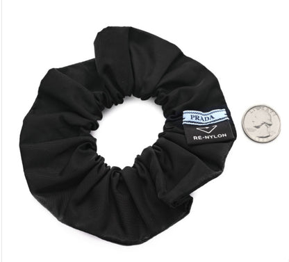 Prada Re-Nylon Metal Logo Scrunchie Black 2 of 3