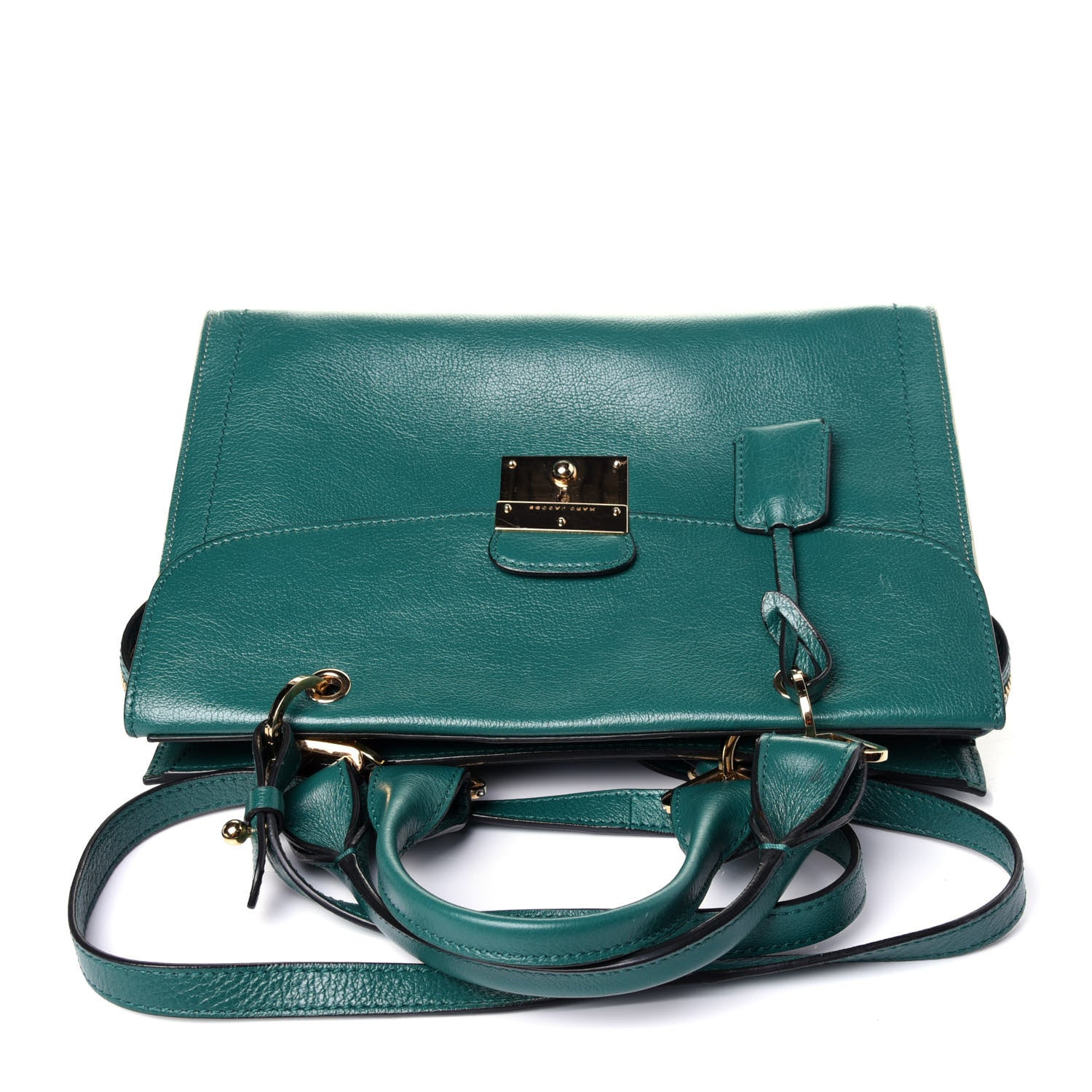 Marc Jacobs Calfskin The Mini 54 Flap Bag Emerald Pale Gold 11 of 13