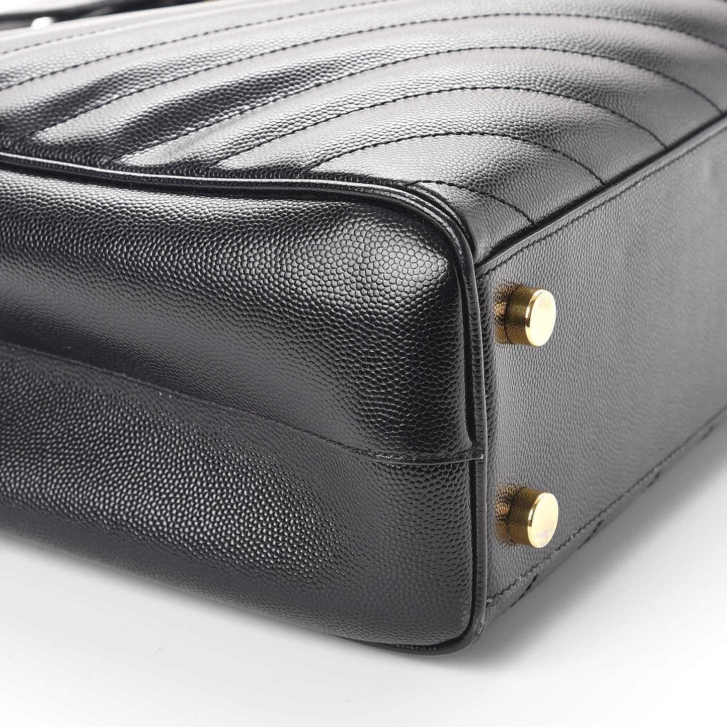 Grain De Poudre Matelasse Chevron Monogram Shopping Bag Black