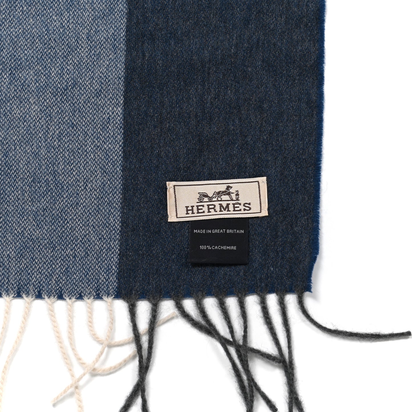 Cashmere Clou de Selle Stole Scarf Gris Chine