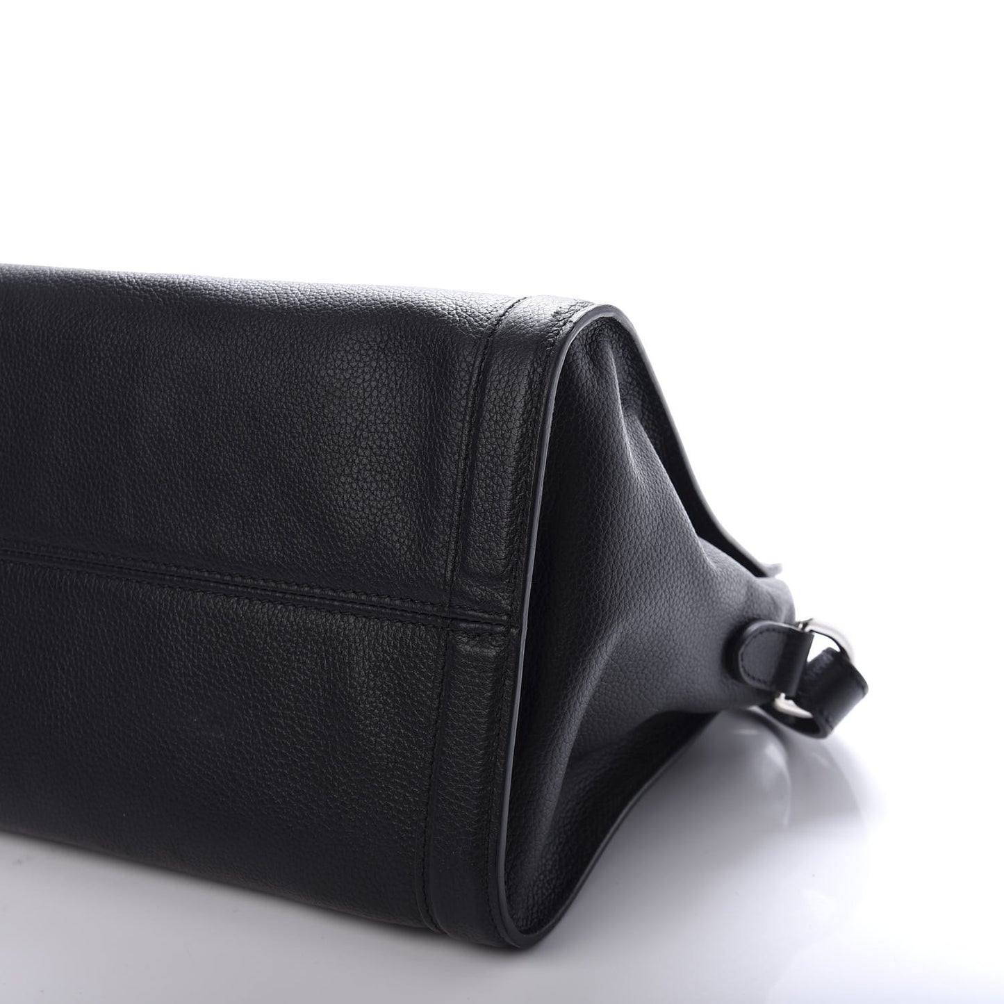 Pebbled Calfskin Small Skull Padlock Zip Around Tote Black